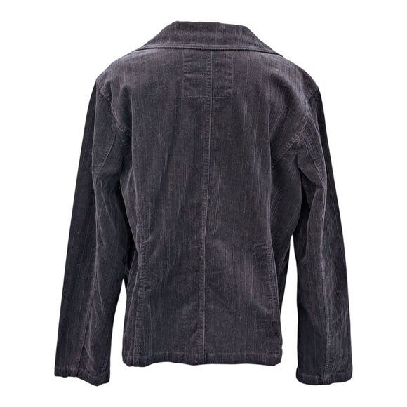 Sonoma Women's Plus Size 1X Black Corduroy Button Front Jacket Blazer Pockets - Picture 2 of 9